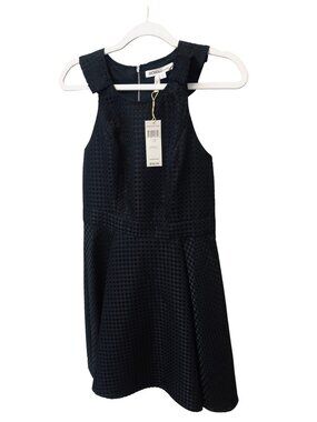 BCBGGeneration Black Sleeveless Textured Fit & Flare Dress (Size 8, NWT)